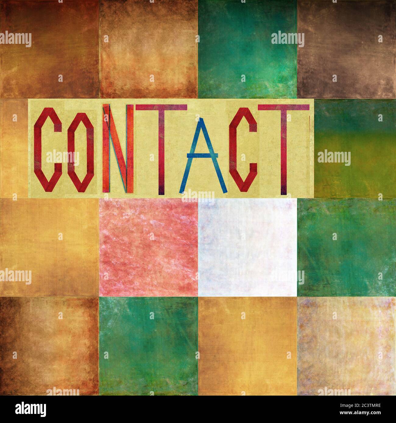 Textured background image and useful design element displaying the word 'Contact' Stock Photo