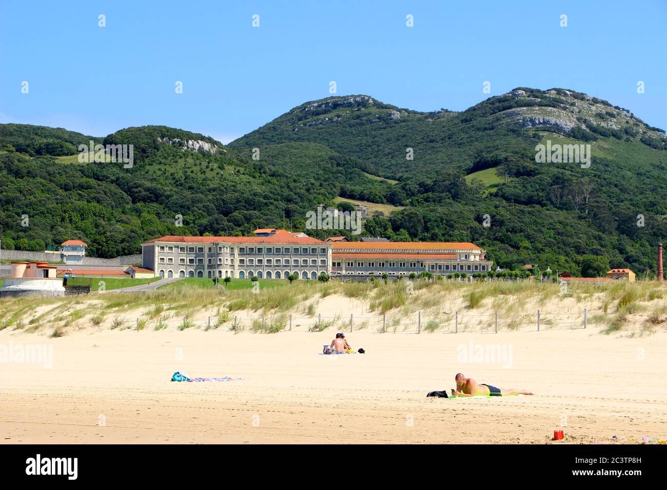 Calm Beach Scene With The Prison In Santona Centro Penitenciario De El calm-beach-scene-with-the-prison-in-santona-centro-penitenciario-de-el