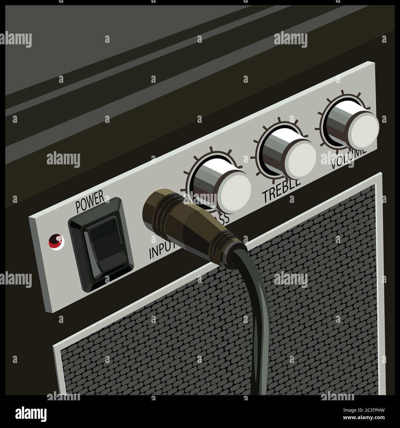 Stylized vector illustration of a guitar amplifier Stock Vector Image