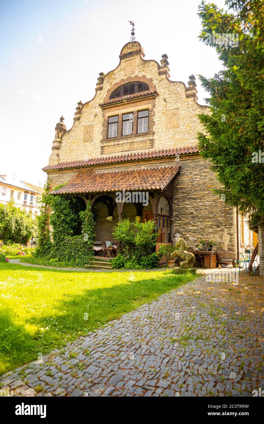 Obereigner's villa podebrady is a Neo-Renaissance-Art Nouveau building created by the reconstruction of a Baroque barn, Podebrady, Czech republic Stock Photo