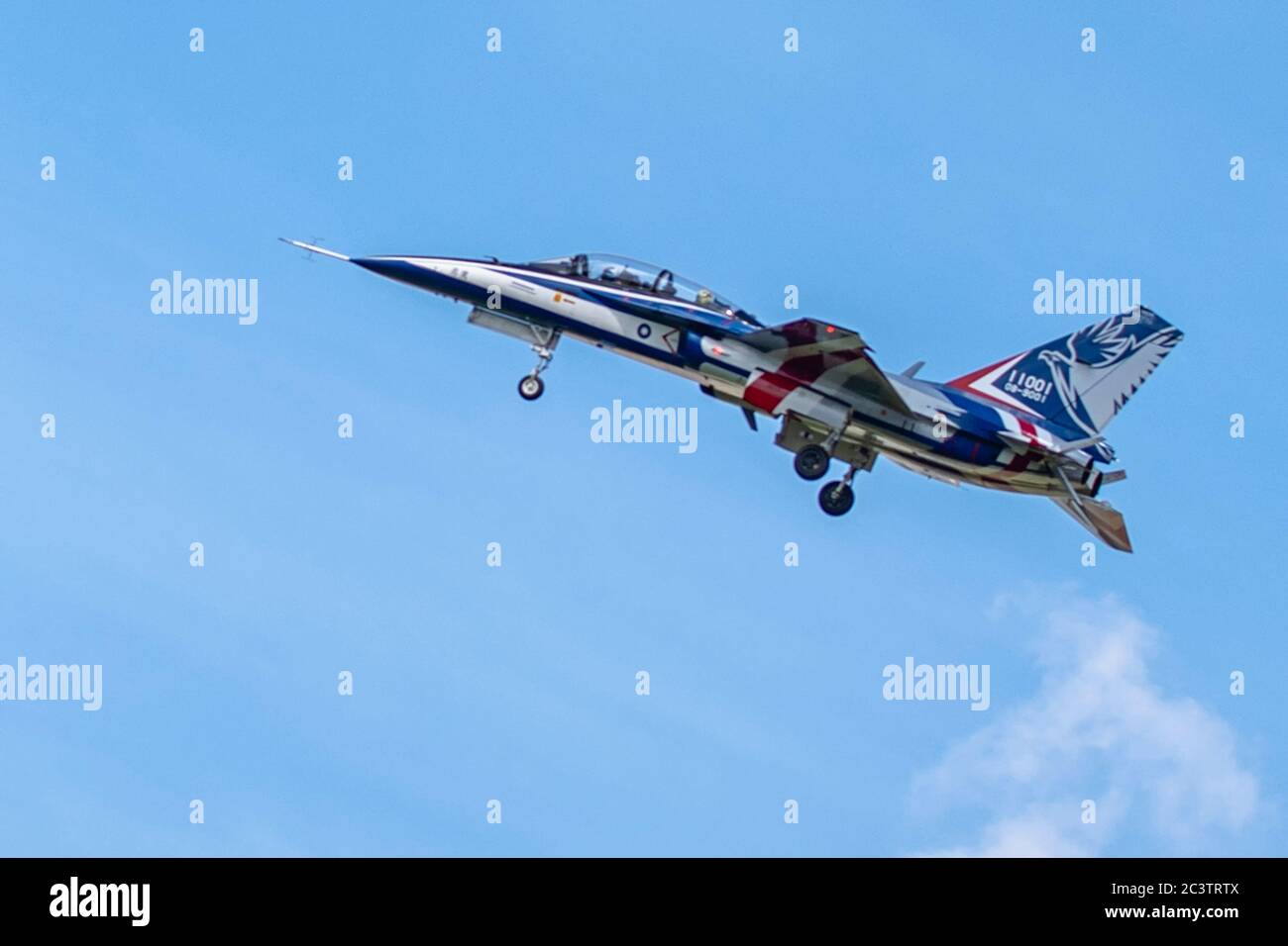 Taichung, Taiwan, June 22, 2020.  Taiwan launches from its Ching Chuan Kang air base the Brave Eagle, Taiwan’s first indigenous advanced jet trainer. Credit: Henry Westheim Photography/Alamy Live News Stock Photo