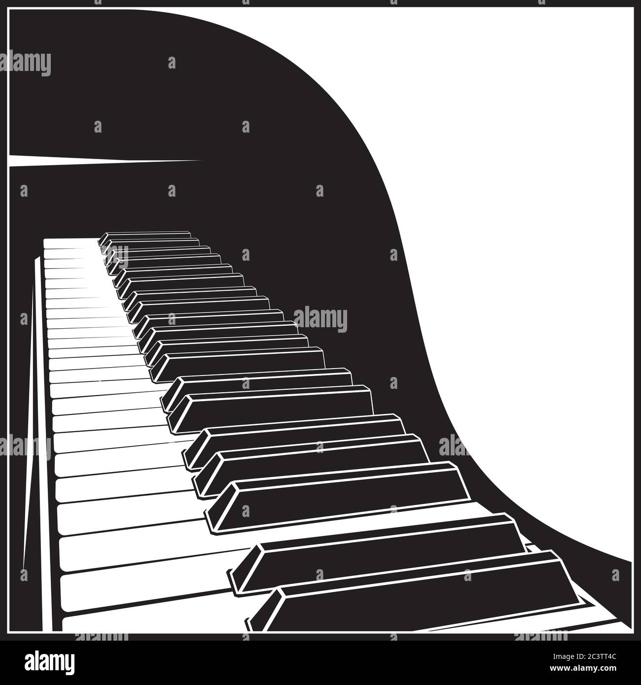 Stylized vector illustration of a piano or grand piano keyboard Stock ...