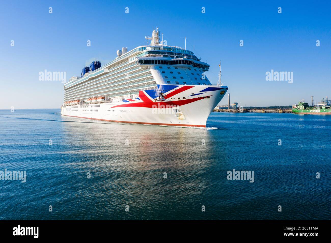 Aerial Photo Of Britannia Cruise Ship Of The P O Cruises Fleet Stock 