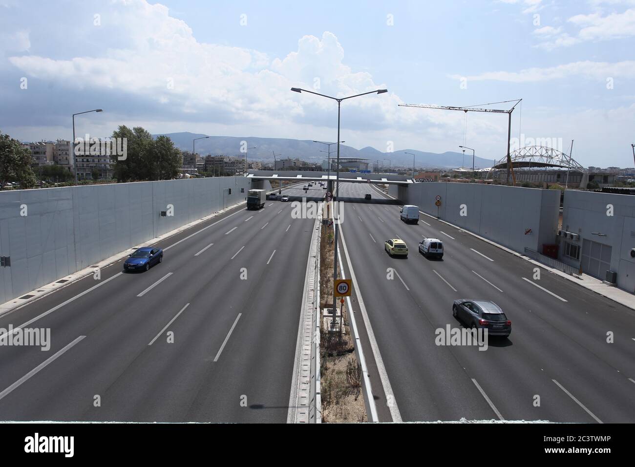 Highway in Athens Greece Stock Photo