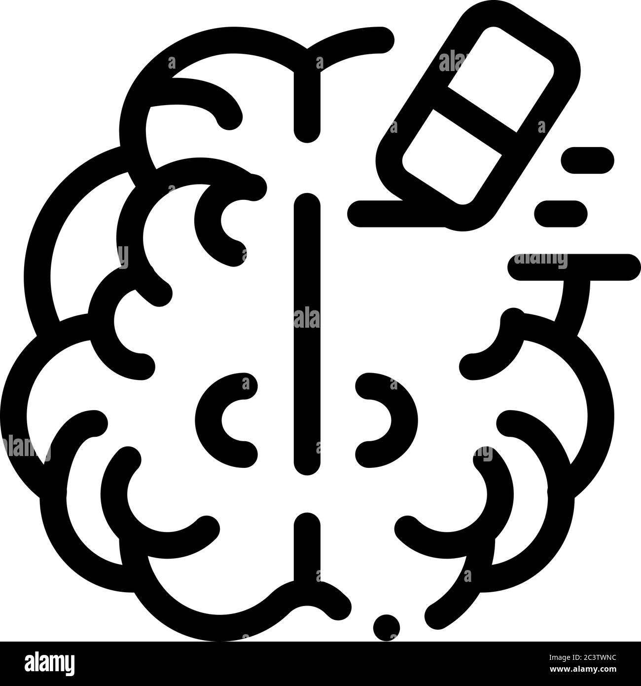 brain mind erase eraser icon vector outline illustration Stock Vector ...