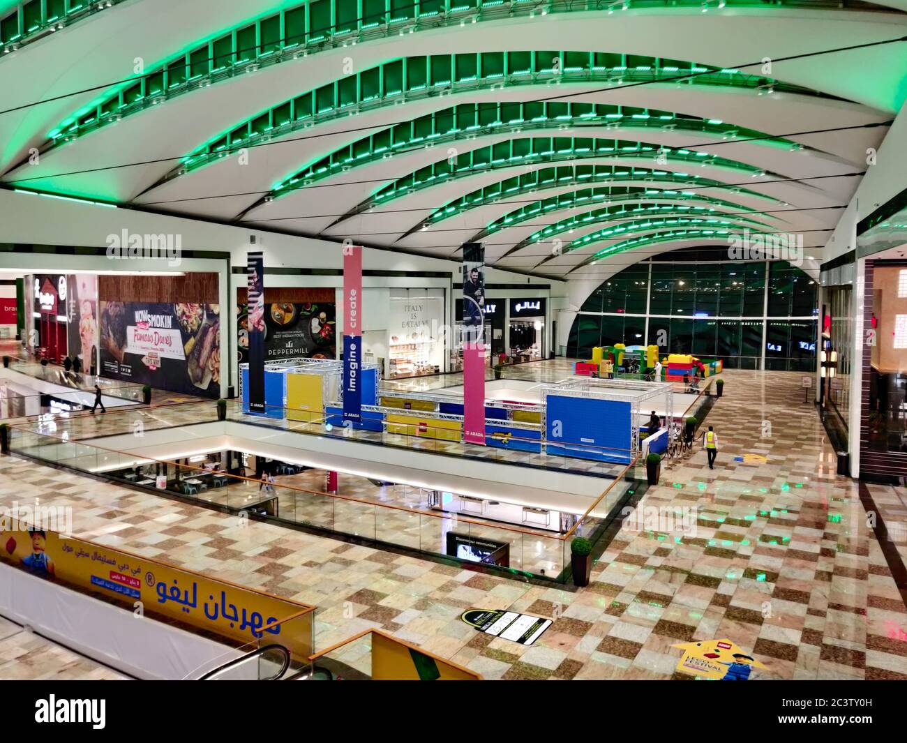 The beautiful interior Dubai festival city mall, an iconic modern ...