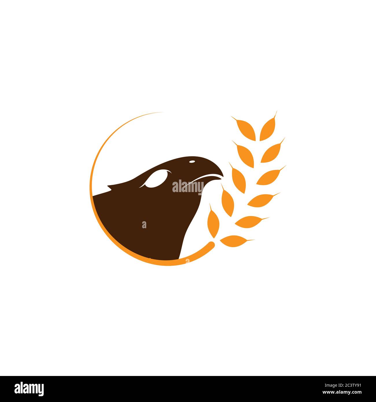 eagle wheat vector design template illustration Stock Vector