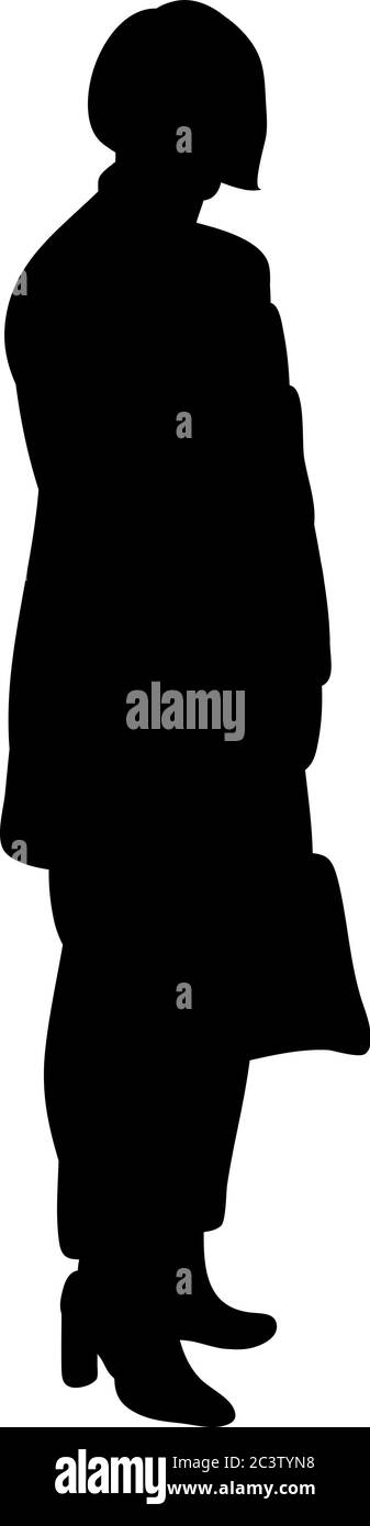 silhouette girl on white background, isolated Stock Vector Image & Art ...