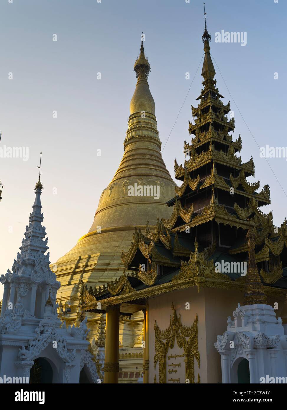 dh Shwedagon Pagoda temple YANGON MYANMAR Buddhist temples Great Dagon Zedi Daw golden stupa Stock Photo