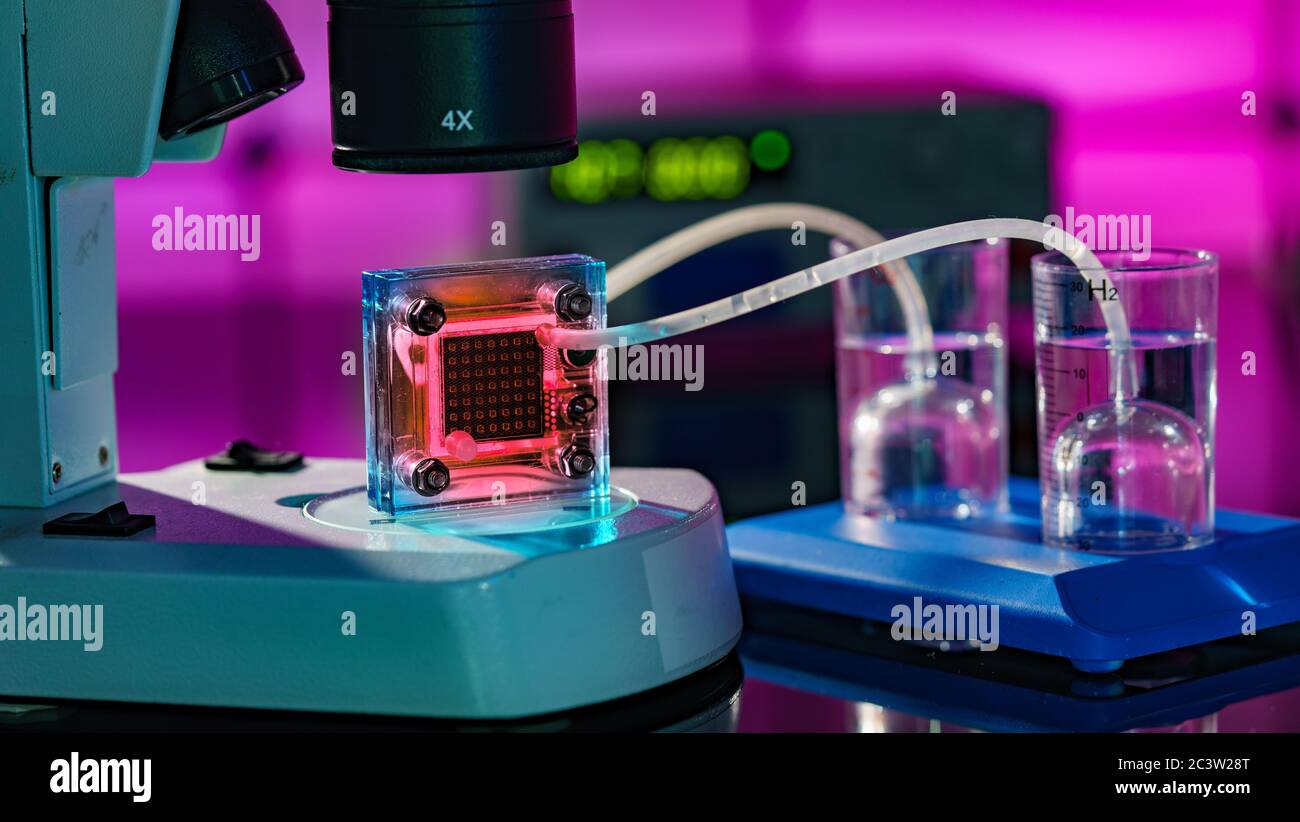 Hydrogen fuel cell in a research laboratory Stock Photo Alamy