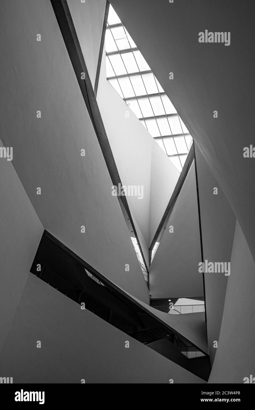 Abstract Architecture in black and white. Photographed at the Israel Museum of Art, Tel Aviv Stock Photo