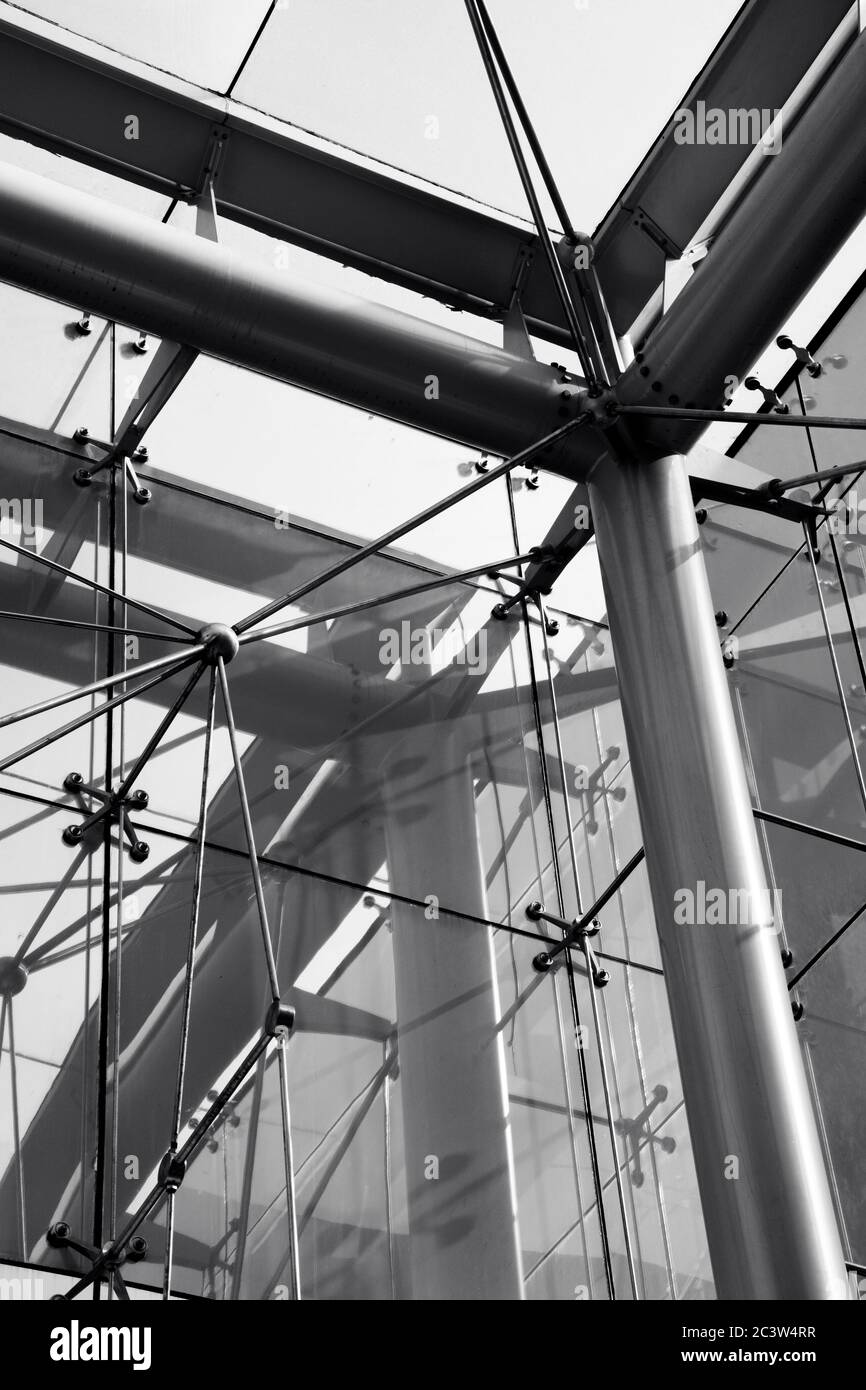 Abstract Architecture in black and white. Photographed at the Israel Museum of Art, Tel Aviv Stock Photo