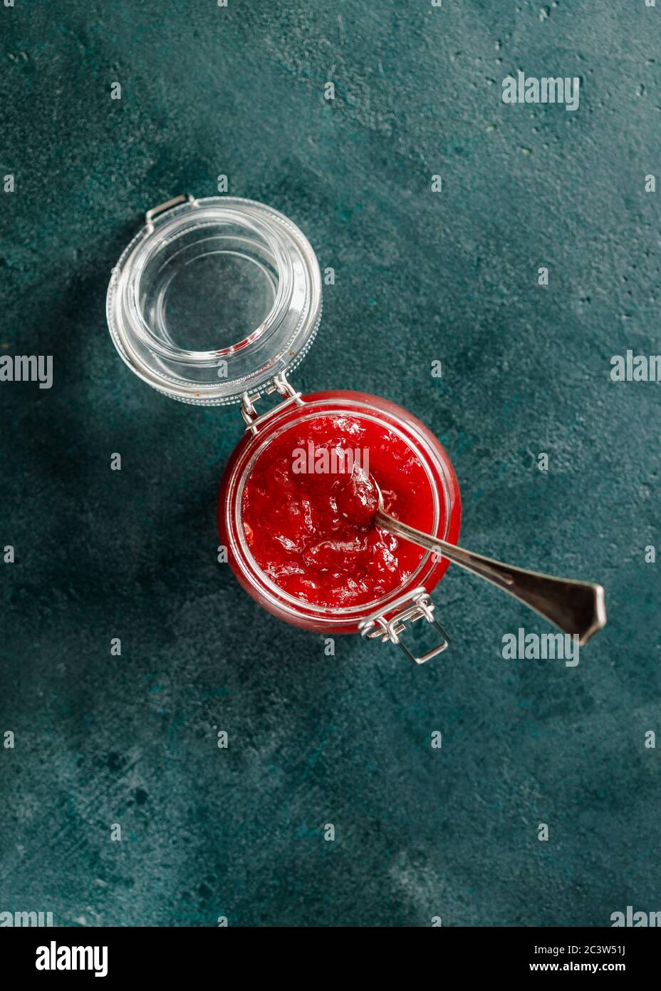 Strawberry jam in a glass jar hi-res stock photography and images - Alamy