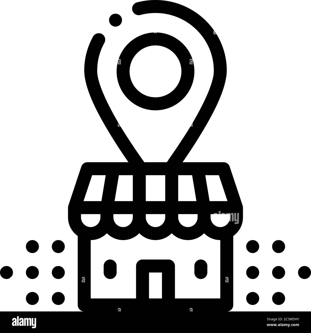 franchise building location gps mark icon vector outline illustration ...