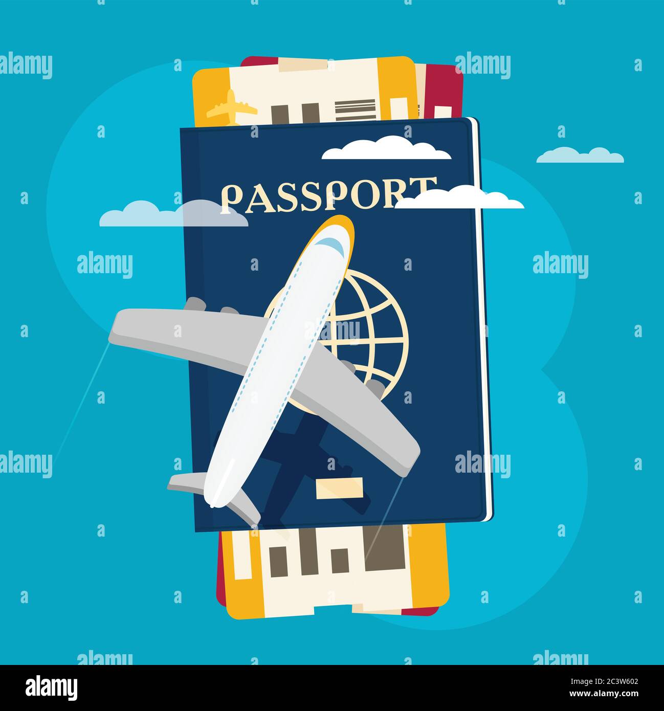 Passport with tickets icon vector illustration isolated on background ...