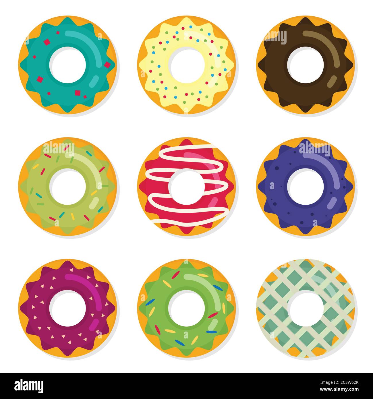 Donut vector set in a modern flat style Stock Vector Image & Art - Alamy