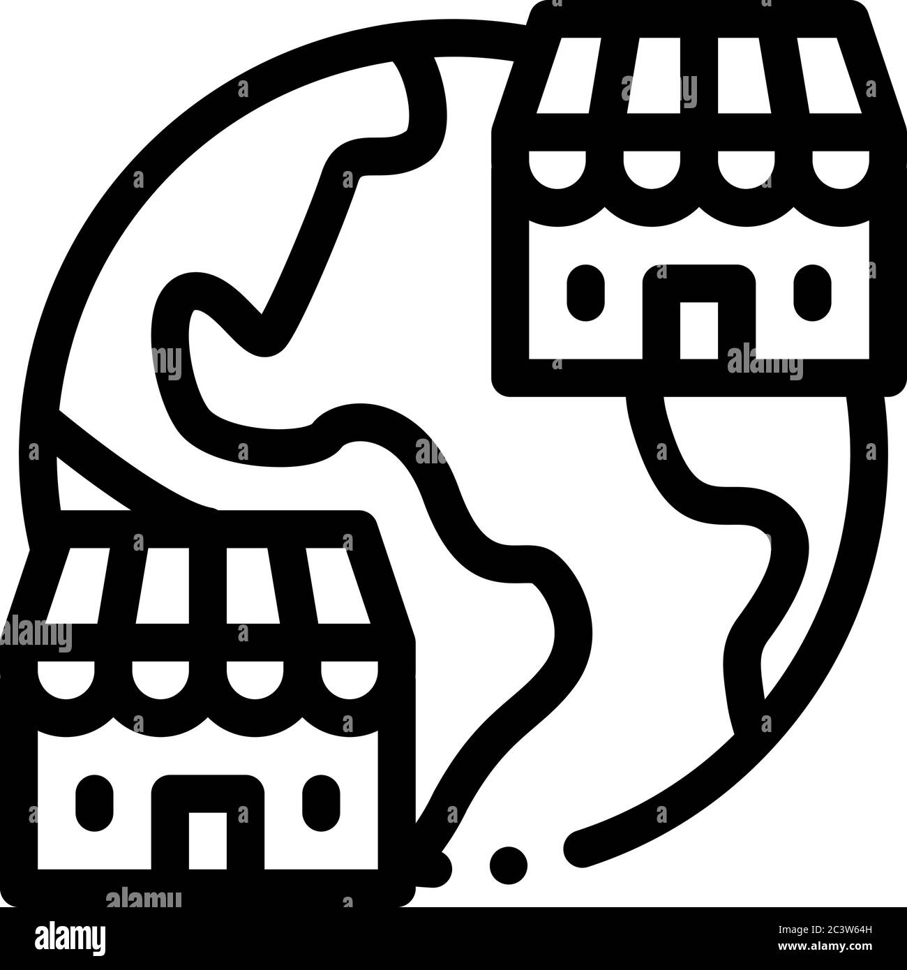 franchise world location icon vector outline illustration Stock Vector ...