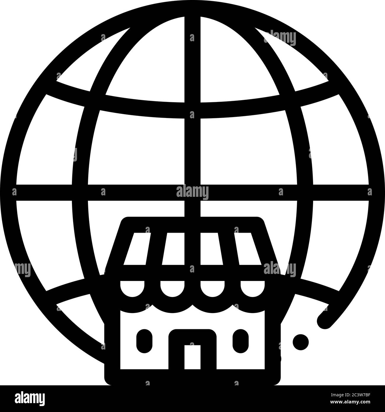 worldwide franchise icon vector outline illustration Stock Vector Image ...