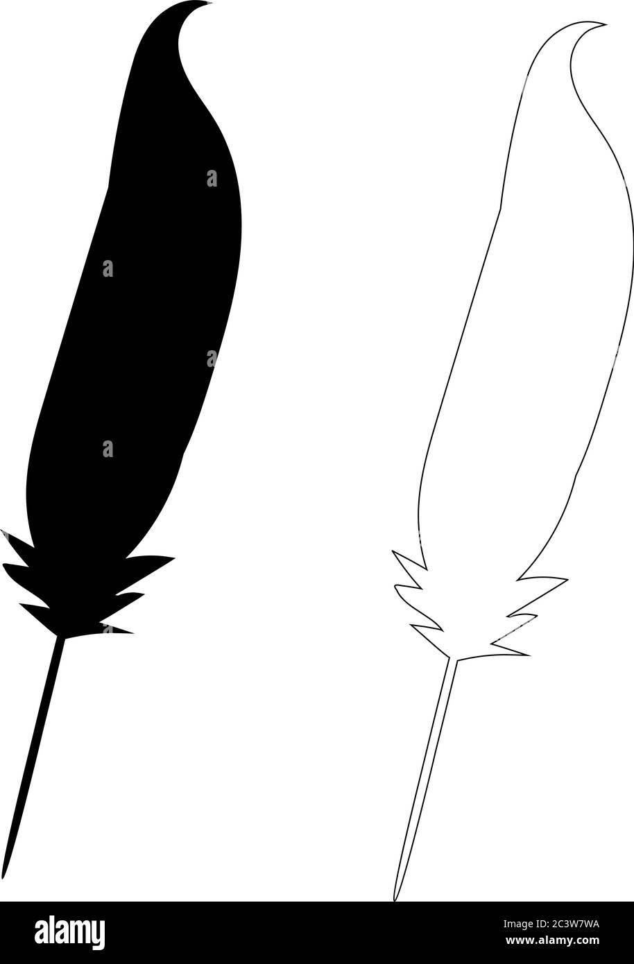 black bird feather, outline Stock Vector Image & Art - Alamy