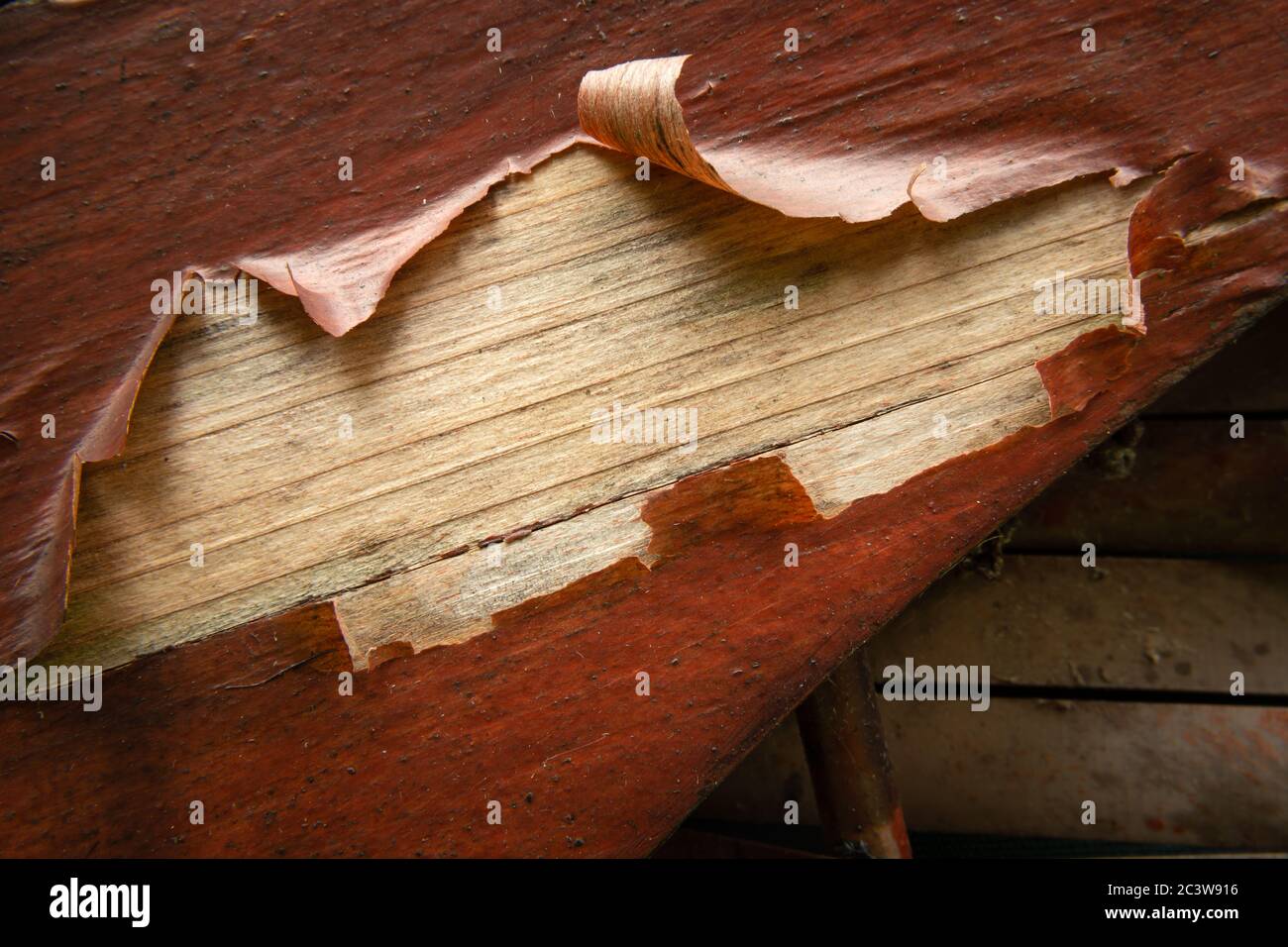 The paint on the wicker basket, close-up Stock Photo