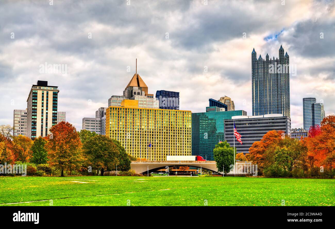 Skyscrapers in Downtown Pittsburgh. Pennsylvania, USA Stock Photo