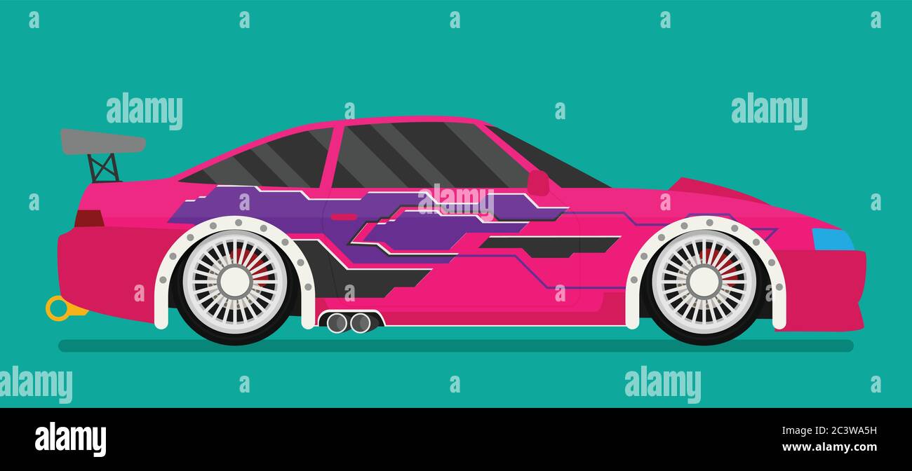 Flat racing car vector. Eps 10 Stock Vector Image & Art - Alamy