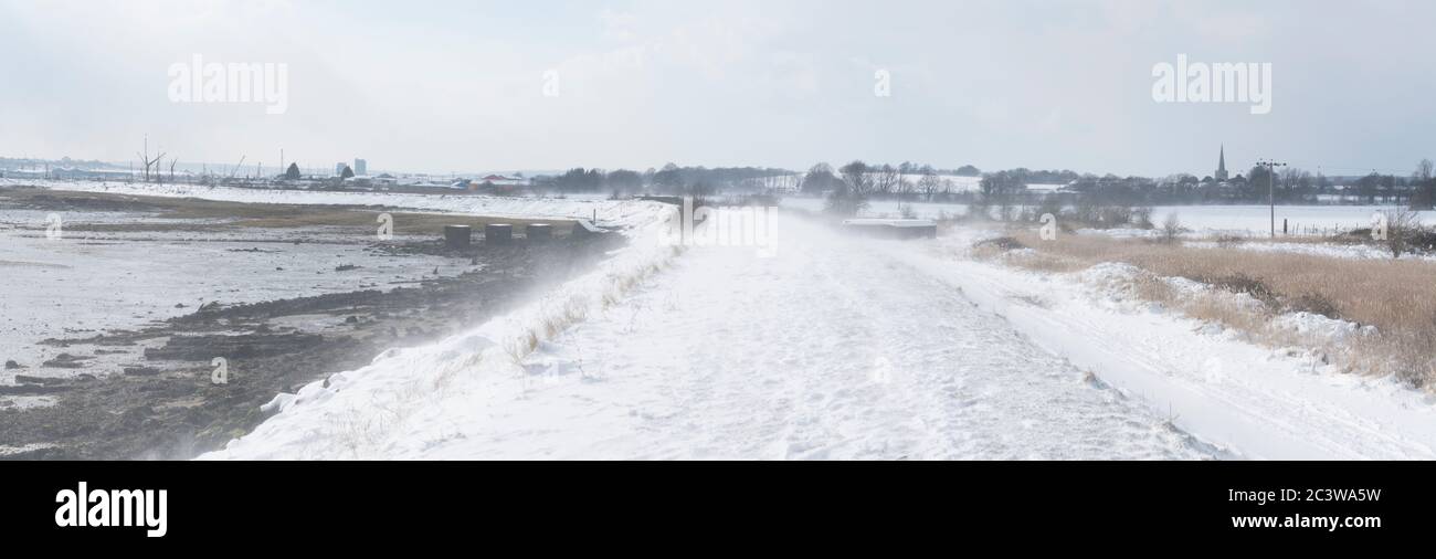 A blizzard of a winter, hits a small countryside village called hoo in kent. With a whopping amount of deep snow which causes mayhem for the locals Stock Photo