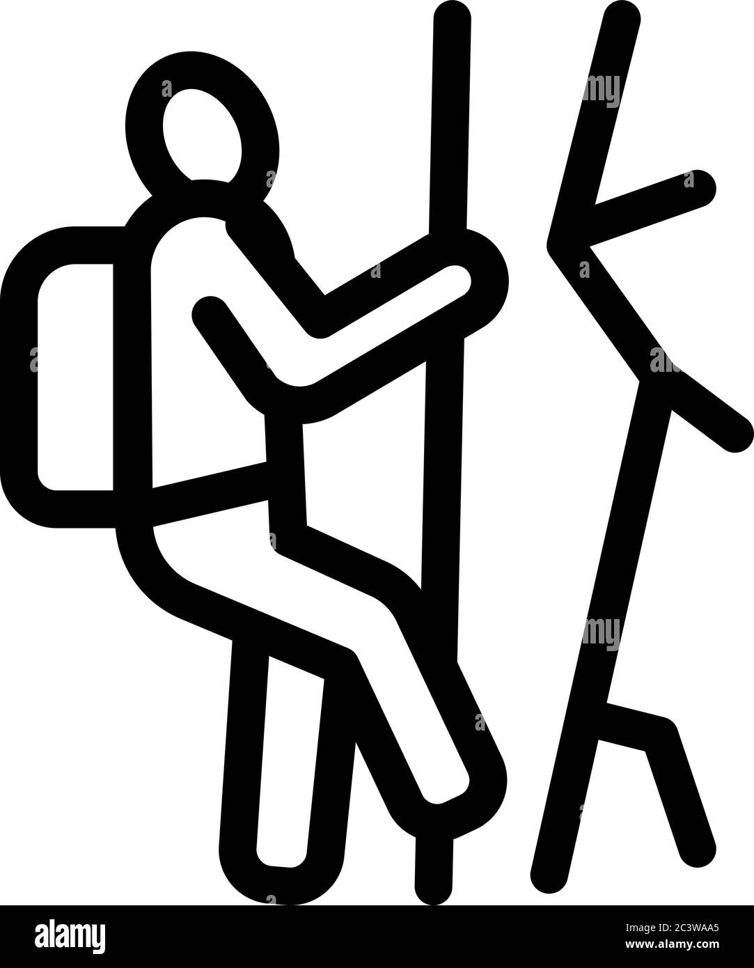 alpinist climbing icon vector outline illustration Stock Vector Image