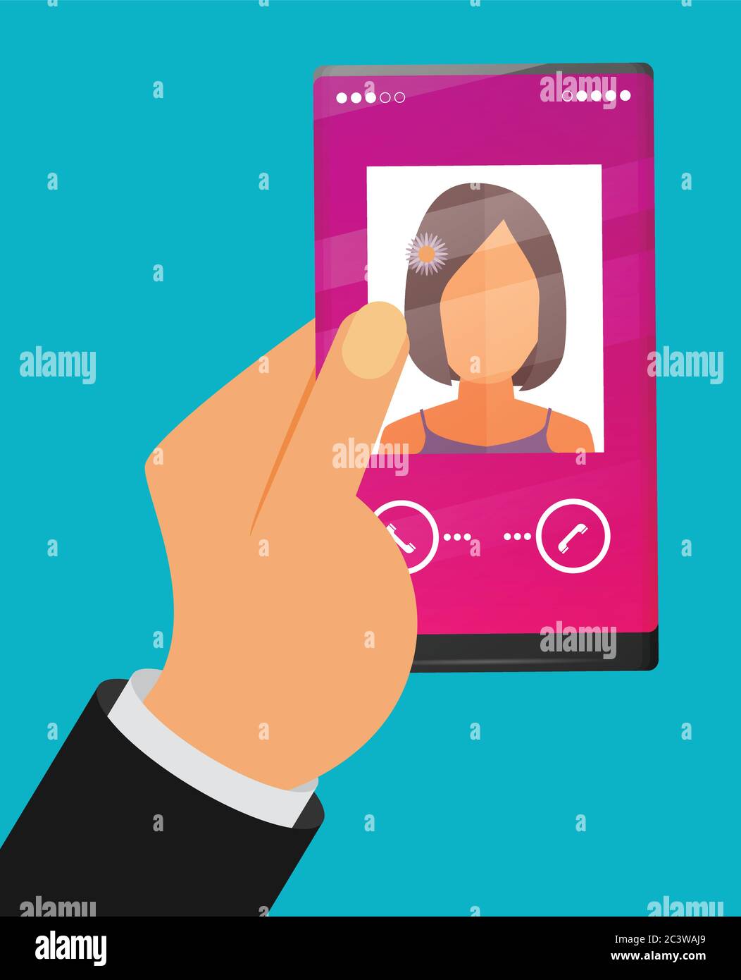 Modern smartphone flat vector Stock Vector Image & Art - Alamy
