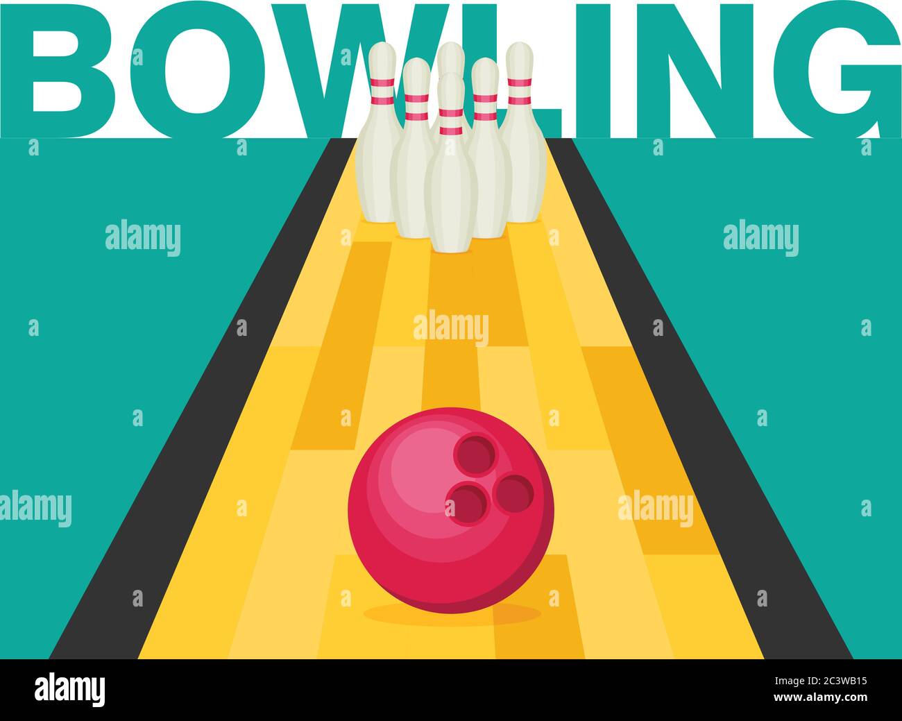 Bowling Ball And Pins Stock Vector Image Art Alamy