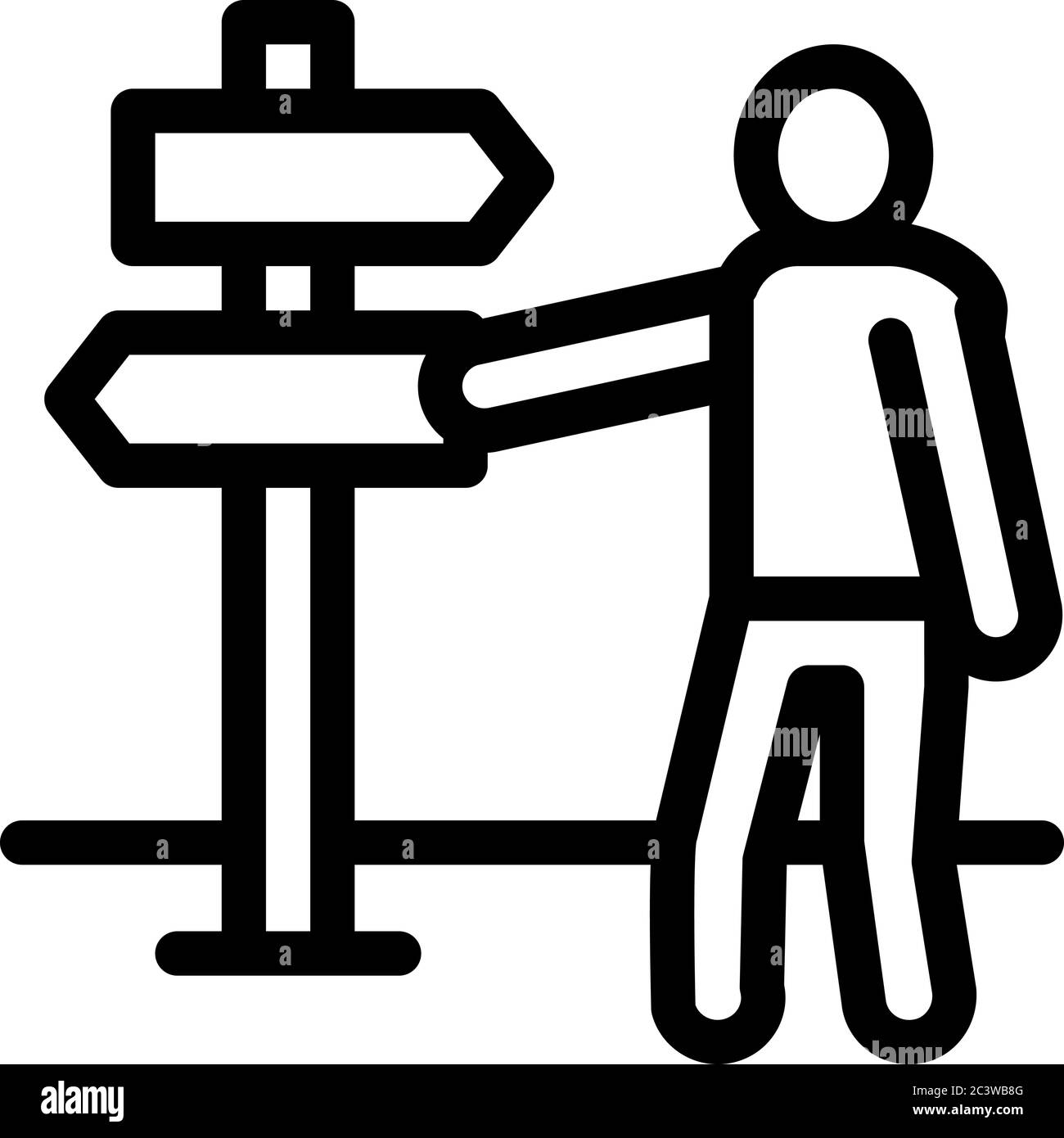 human direction pillar icon vector outline illustration Stock Vector