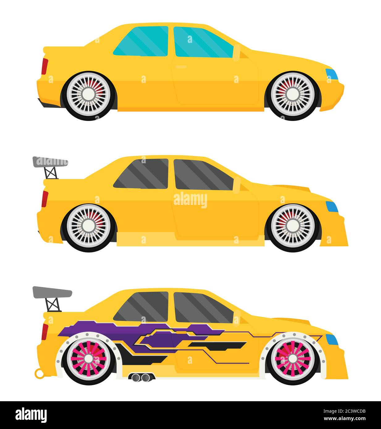 Flat racing car vector set. Eps 10 Stock Vector Image & Art - Alamy