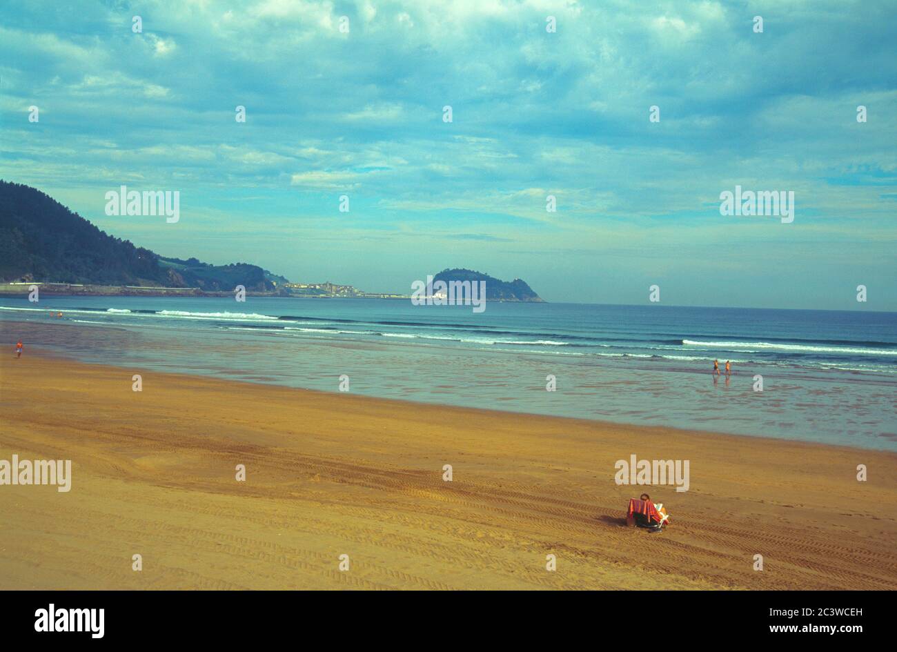 Beach. Zarauz, Guipuzcoa province, Basque Country, Spain. Stock Photo