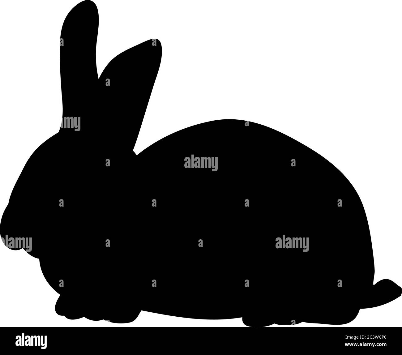 vector, isolated silhouette of a rabbit alone Stock Vector Image & Art ...