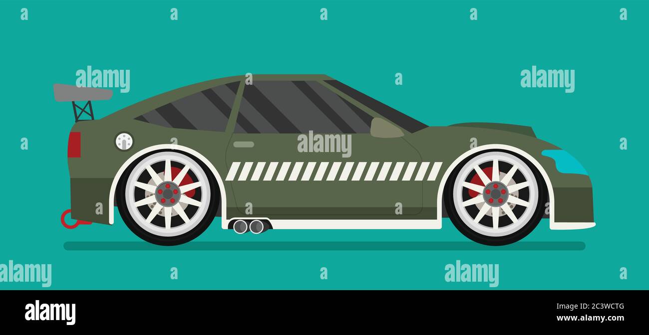 Flat racing car vector. Eps 10 Stock Vector Image & Art - Alamy