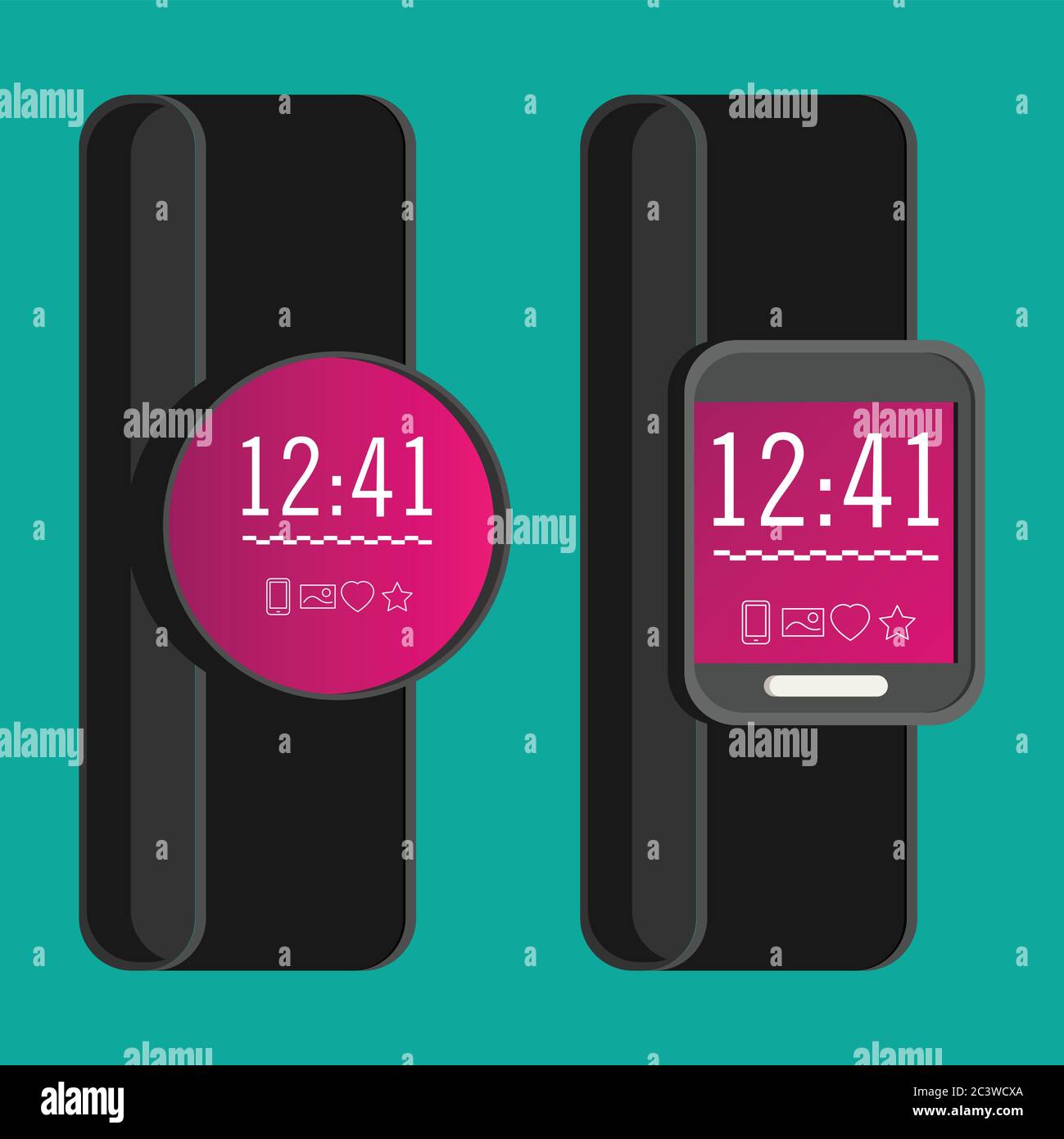 Smartwatch wearable technology. Flat icon. EPS10 Stock Vector