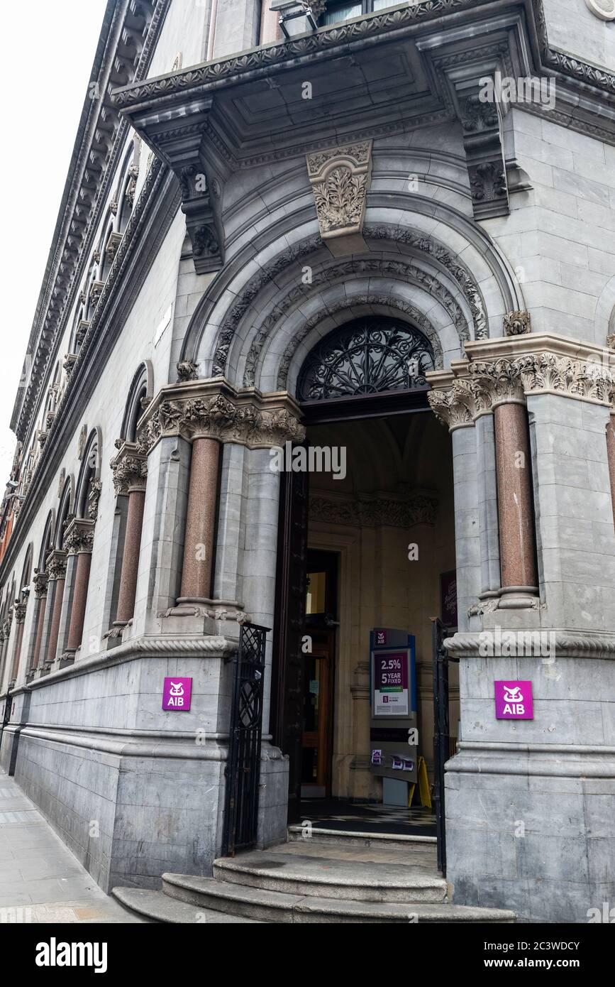 Dublin, Ireland - December 30, 2019: Bank branch of the Allied Irish Banks (AIB) in Dublin, Ireland Stock Photo
