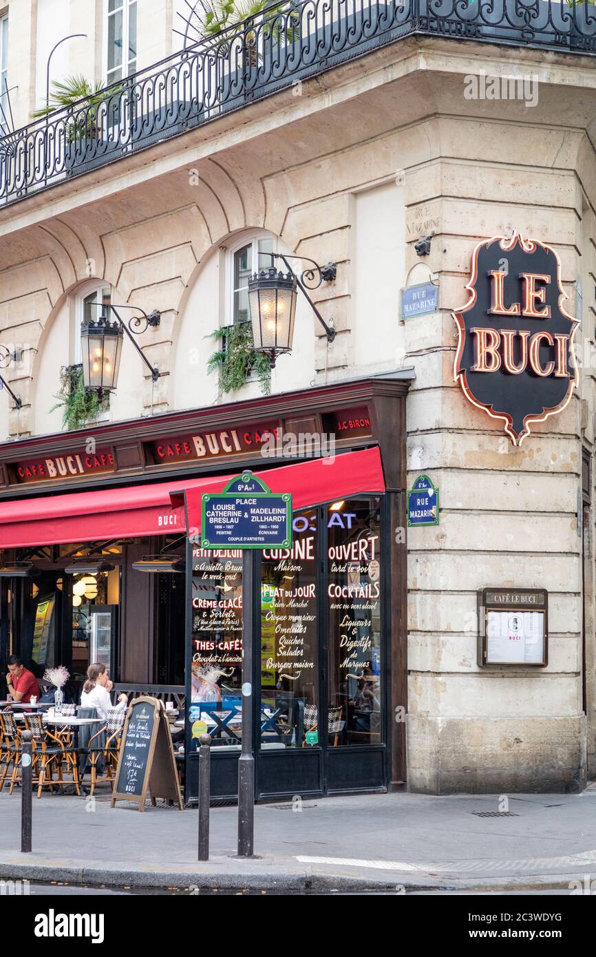 Le Buci Cafe, Saint Germain des Pres, Paris, France Stock Photo