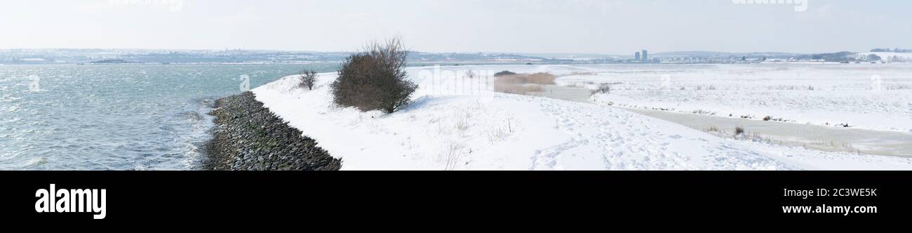 A blizzard of a winter, hits a small countryside village called hoo in kent. With a whopping amount of deep snow which causes mayhem for the locals Stock Photo