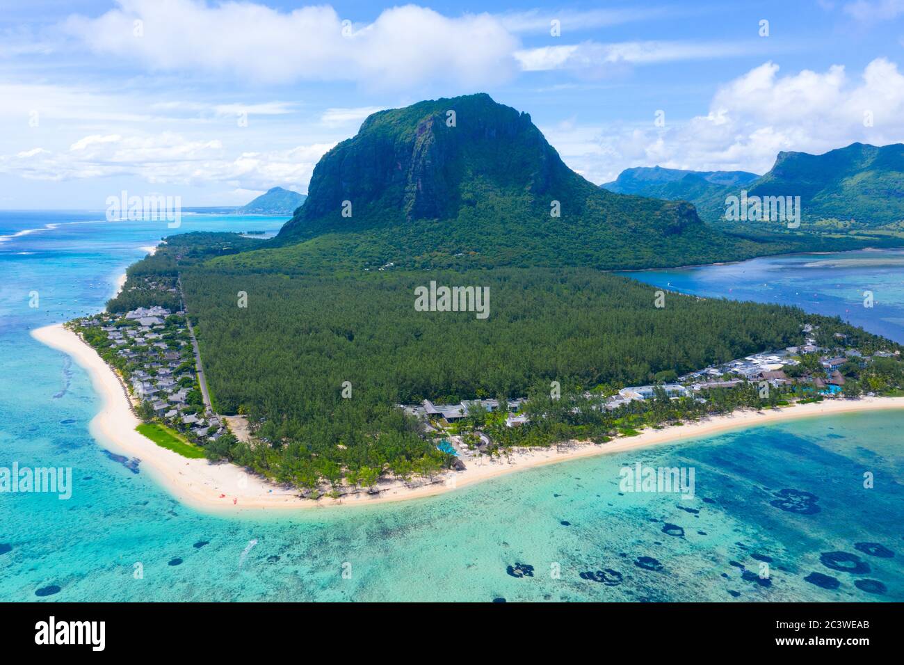 Aerial View Of Le Morne Brabant A Unesco World Heritage Site