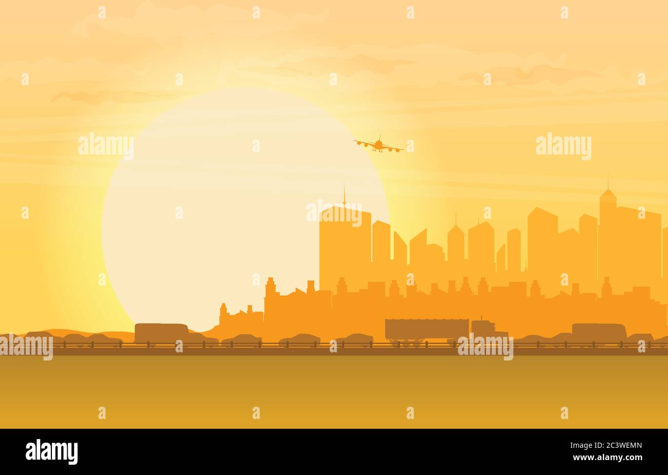 Flat design urban landscape illustration Stock Vector Image & Art - Alamy