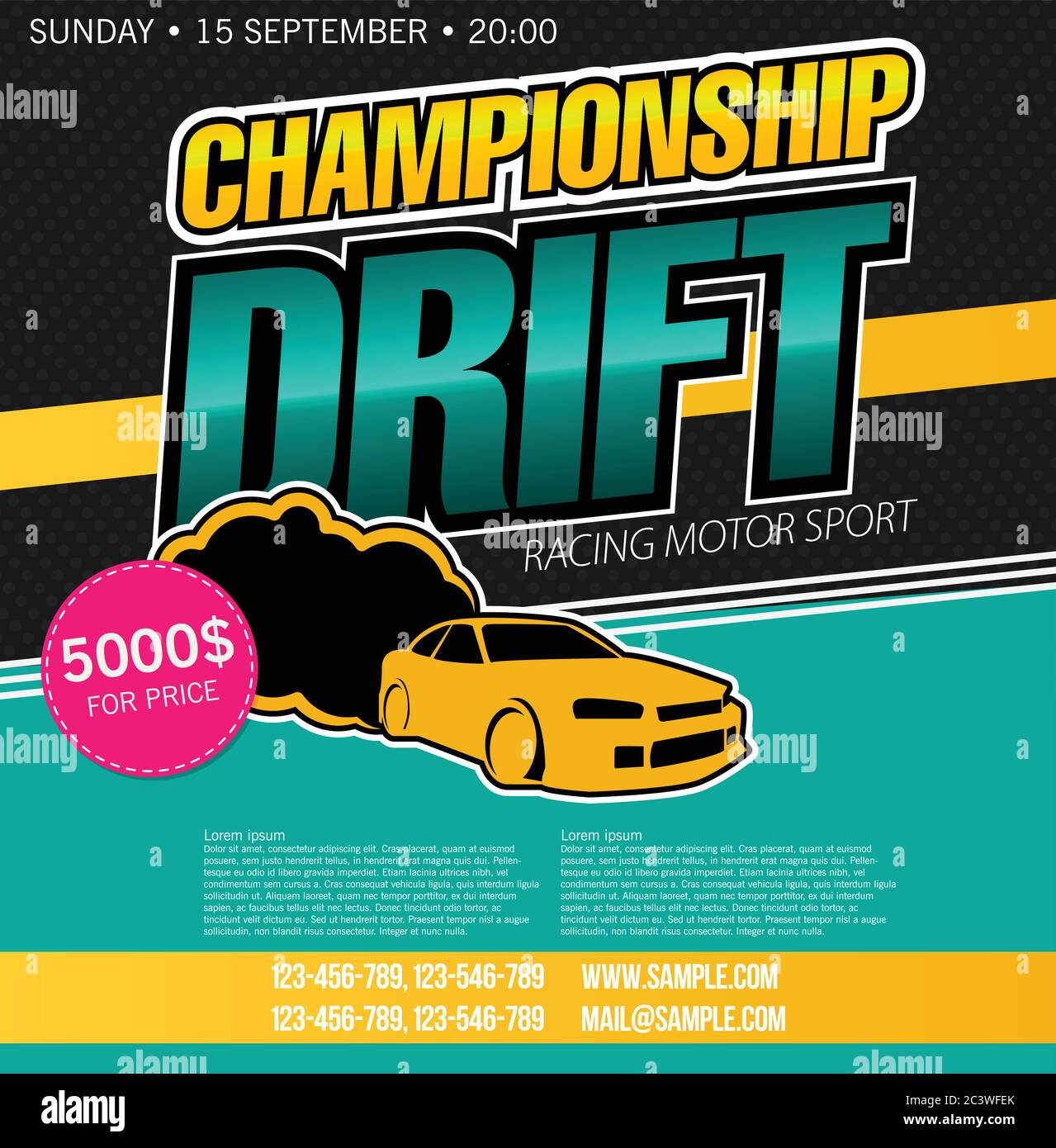Drift banner for web or print. Flat vector Stock Vector Image & Art - Alamy