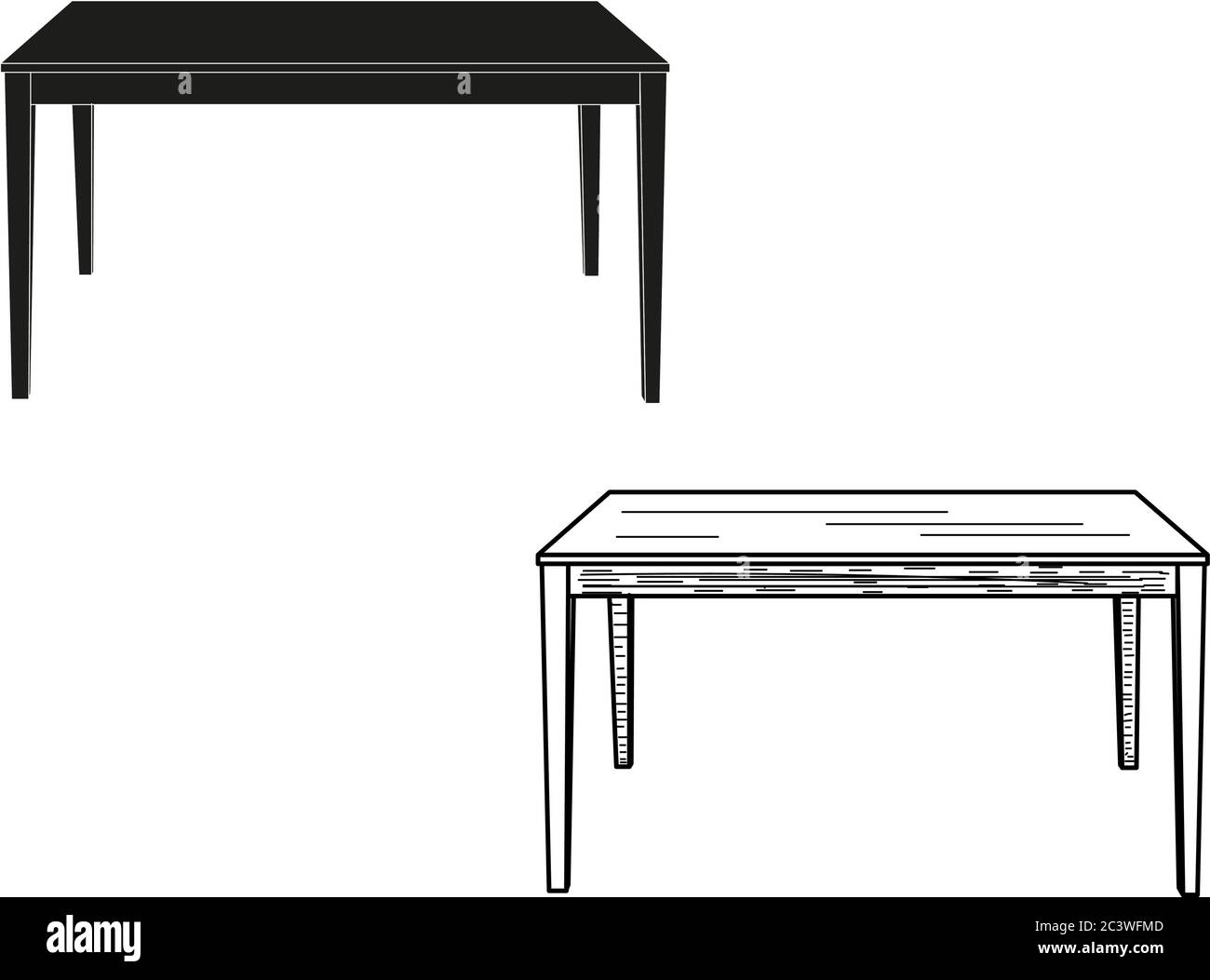 isolated table and sketch of a table Stock Vector Image & Art - Alamy