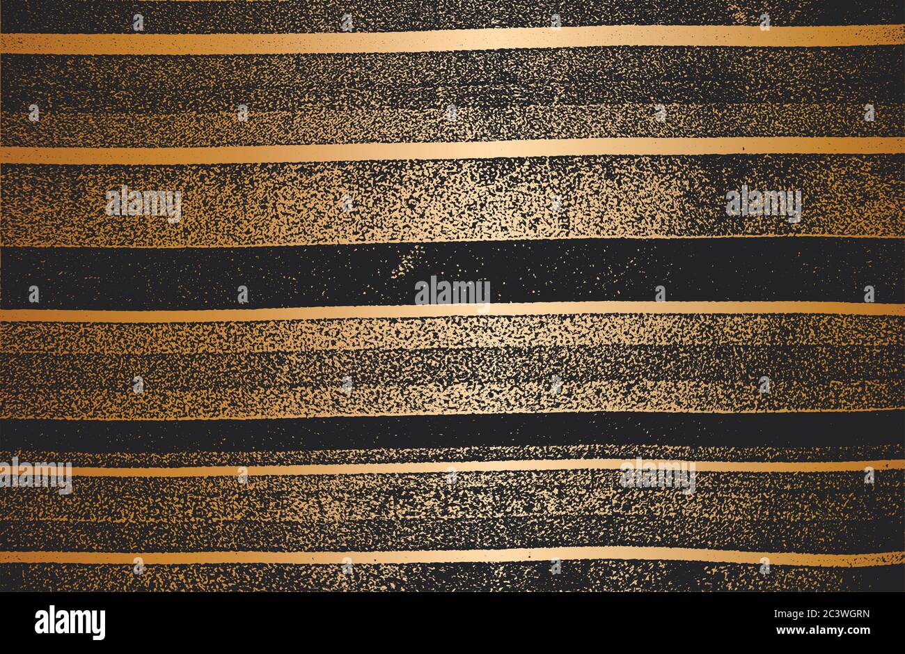 Distress grunge vector texture of golden knitted fabric, sweater, pullover, jersey with horizontal stripes. Black and white background. EPS 8 illustra Stock Vector