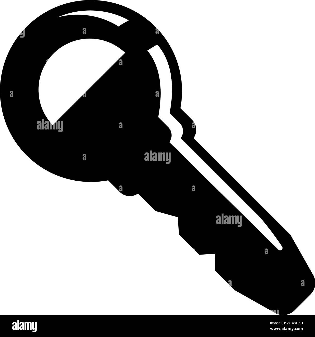 Ignition Car Key, Vehicle Protection. Flat Vector Icon illustration