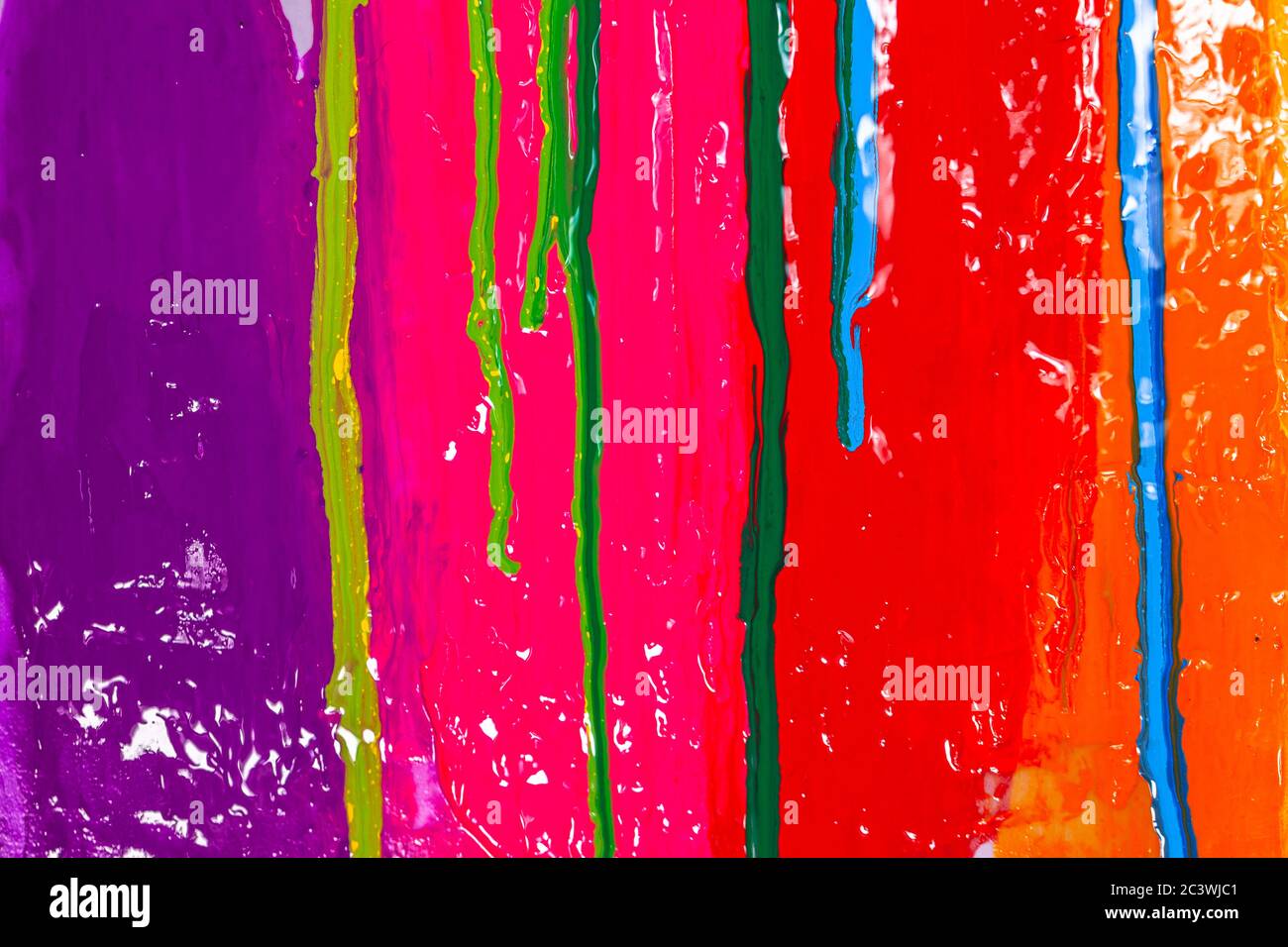 colorful of screen printing ink are dripping on white background Stock ...