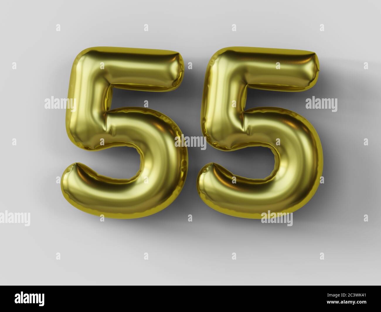 Number R 55 Golden balloon in shape of number 55 isolated. 3d illustration Stock ...