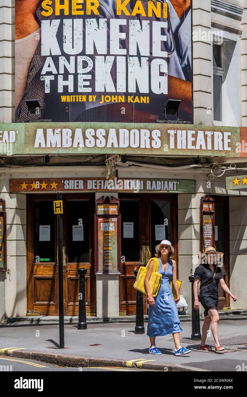 London, UK. 22nd June, 2020. Kunene and the King (Ambassador ) - In theatreland all the theatres remain shut with no prospect of re-opening in a finacially viable way, despite the easing of Coronavirus (COVID-19) lockdown. Credit: Guy Bell/Alamy Live News Stock Photo