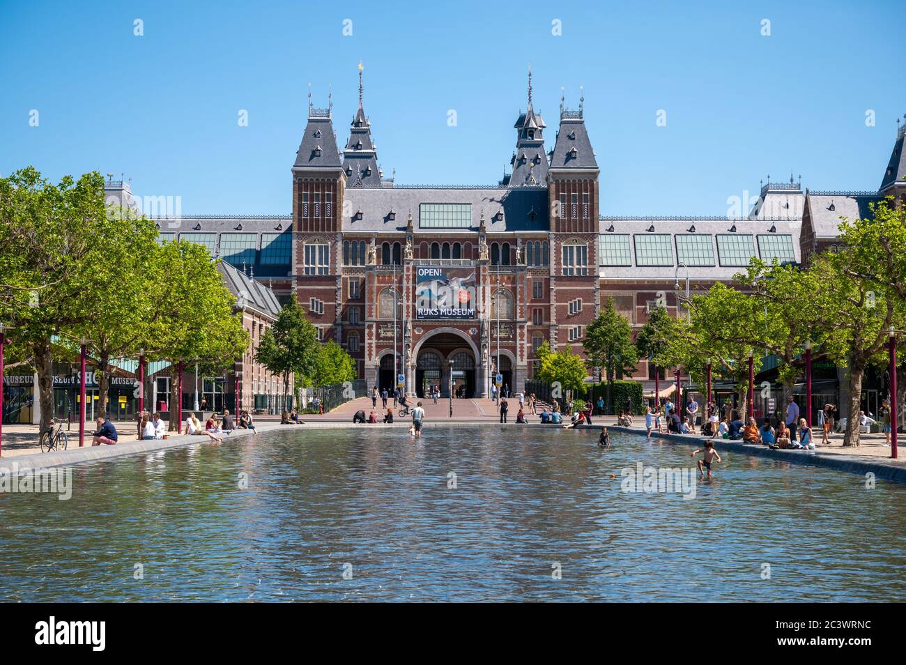 Rijksmuseum in the centre of Amsterdam, Netherlands. Famous 19th century landmark museum dedicated to Dutch artists and art Stock Photo