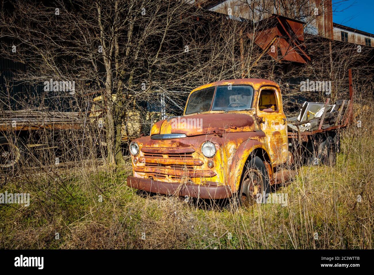 Old abandoned vehicles Stock Photo